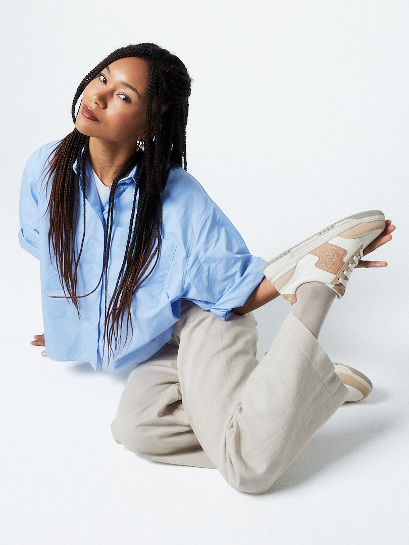 Baskets retro sportswear creme mocha mousse et creme