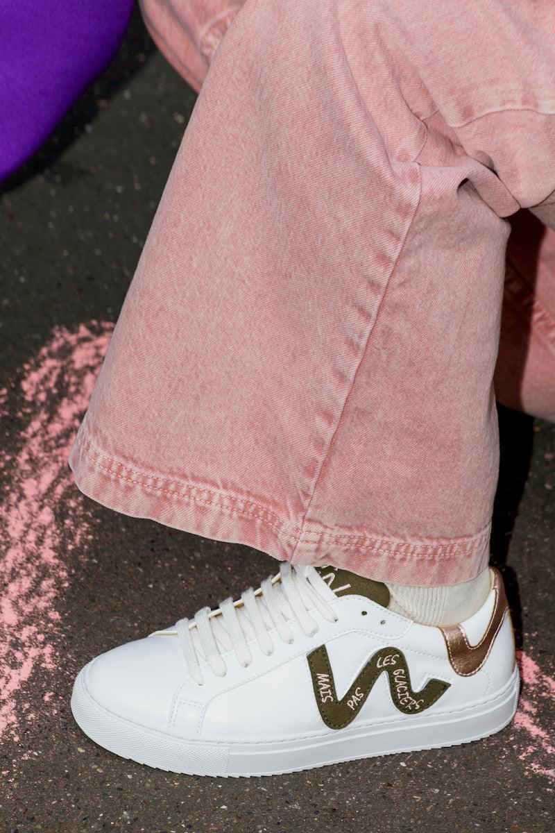 Straps personnalisées kaki pour baskets à scratch