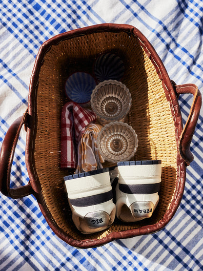 Baskets streetwear marine argenté et blanches