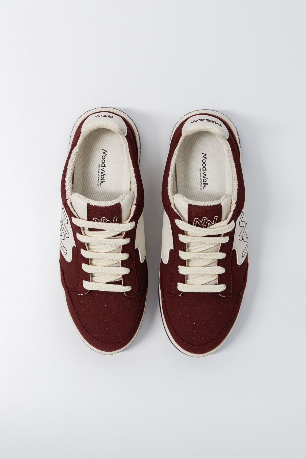Baskets vegan Dream Big Burgundy - vue de haut