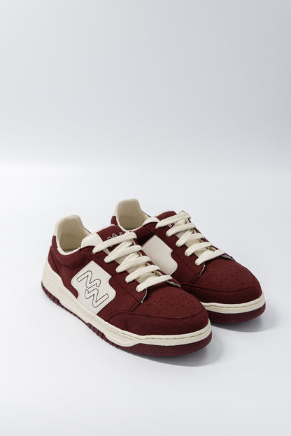 Baskets vegan Dream Big Burgundy - vue de biais